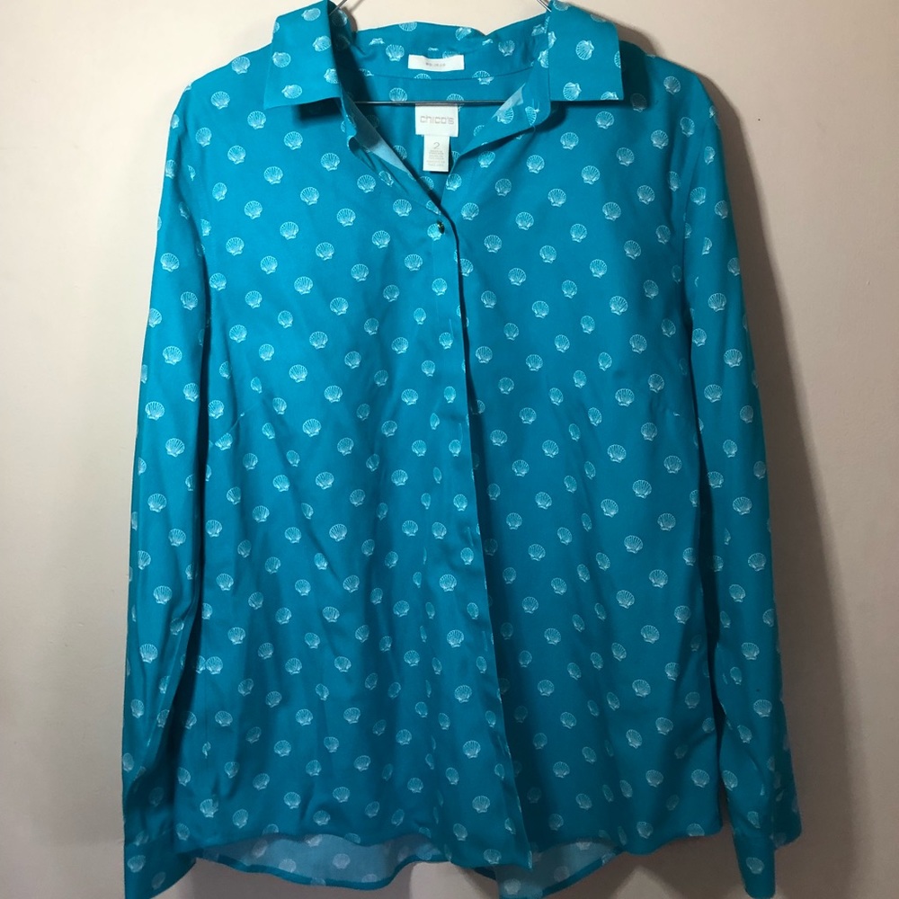 Chicos blue seashell top